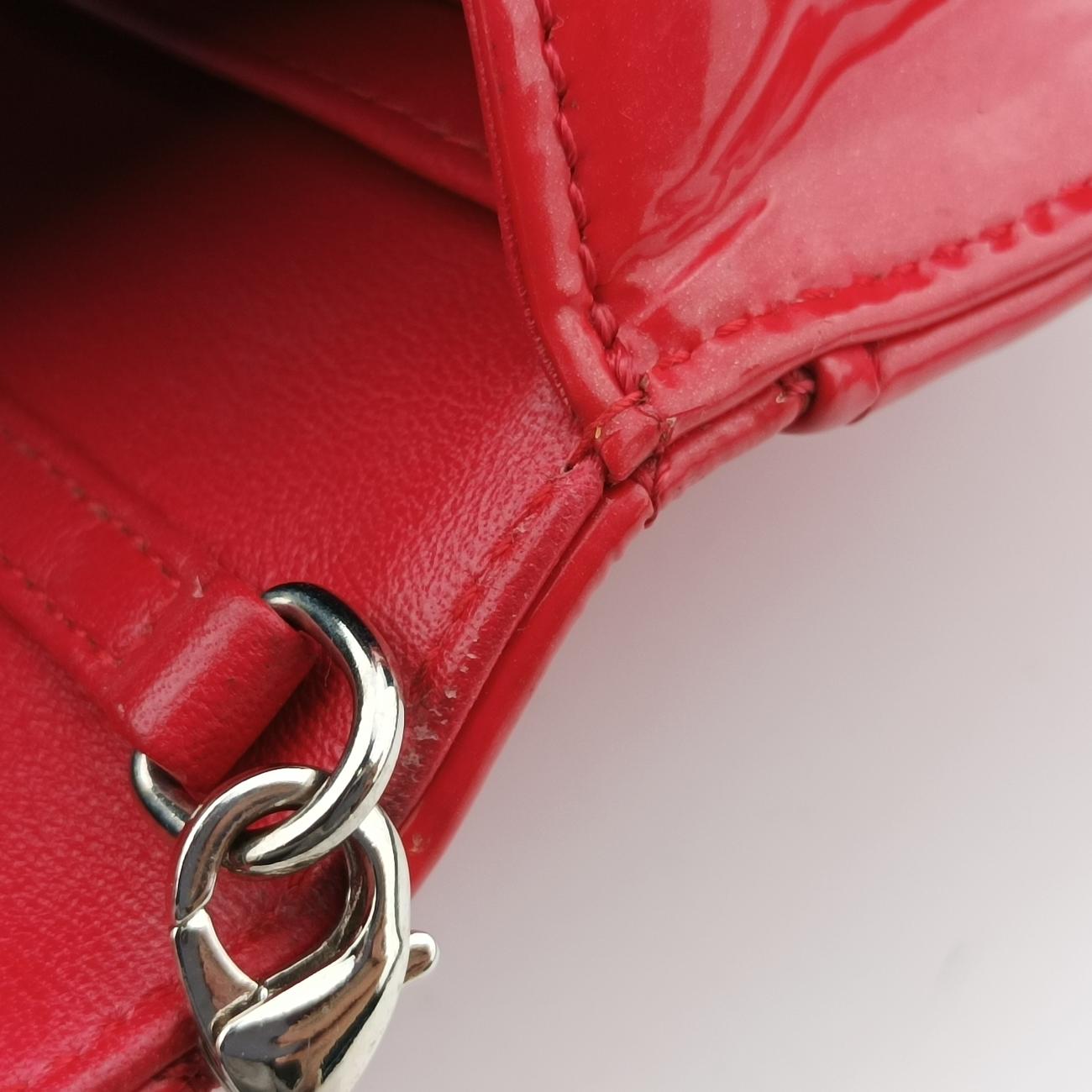 Pre-owned Christian Dior Cannage New Lock Red Enamel  shoulderbag | stylenewstar