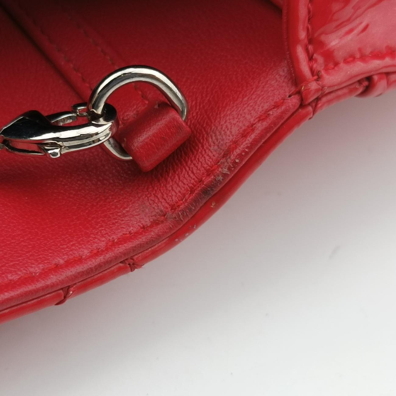 Pre-owned Christian Dior Cannage New Lock Red Enamel  shoulderbag | stylenewstar