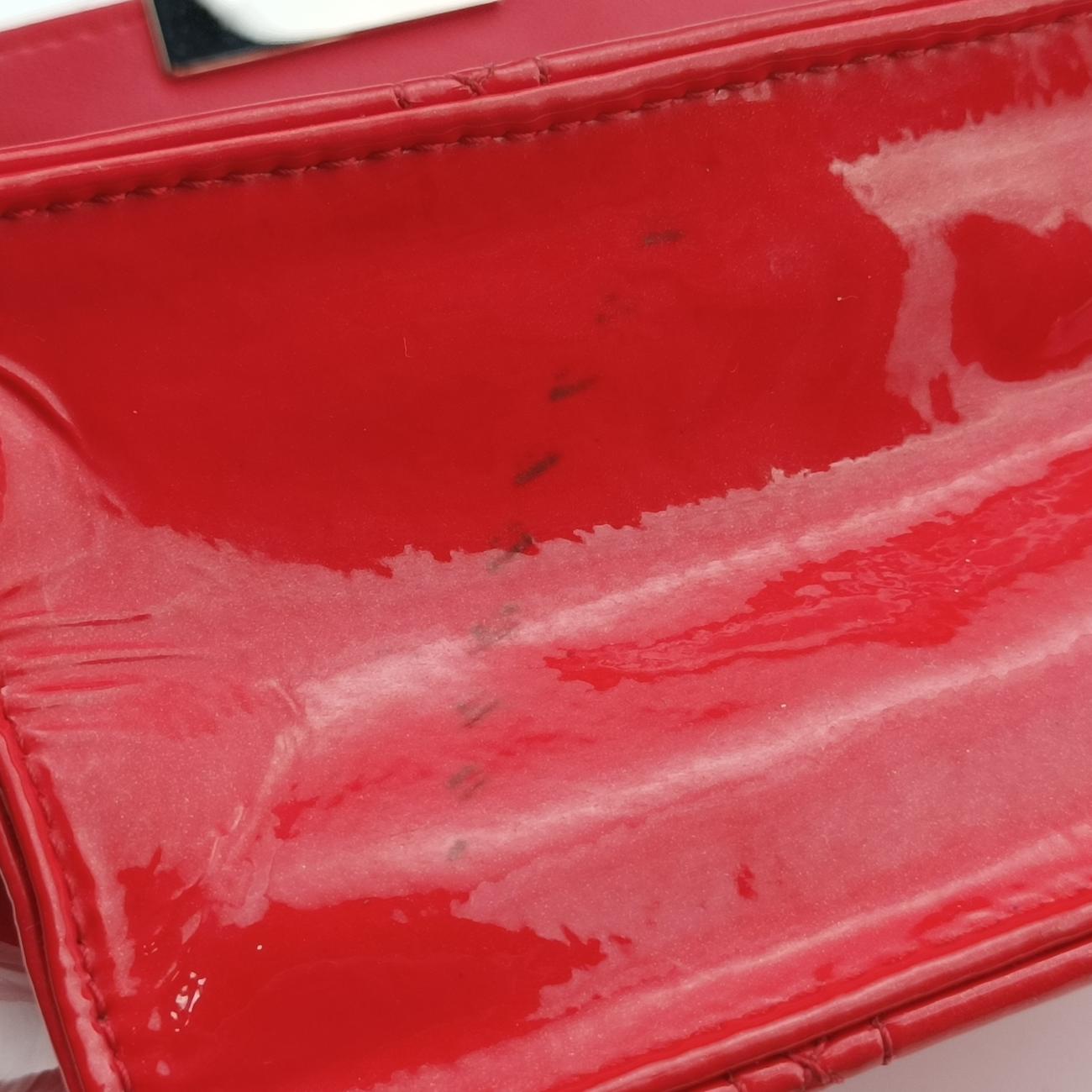 Pre-owned Christian Dior Cannage New Lock Red Enamel  shoulderbag | stylenewstar