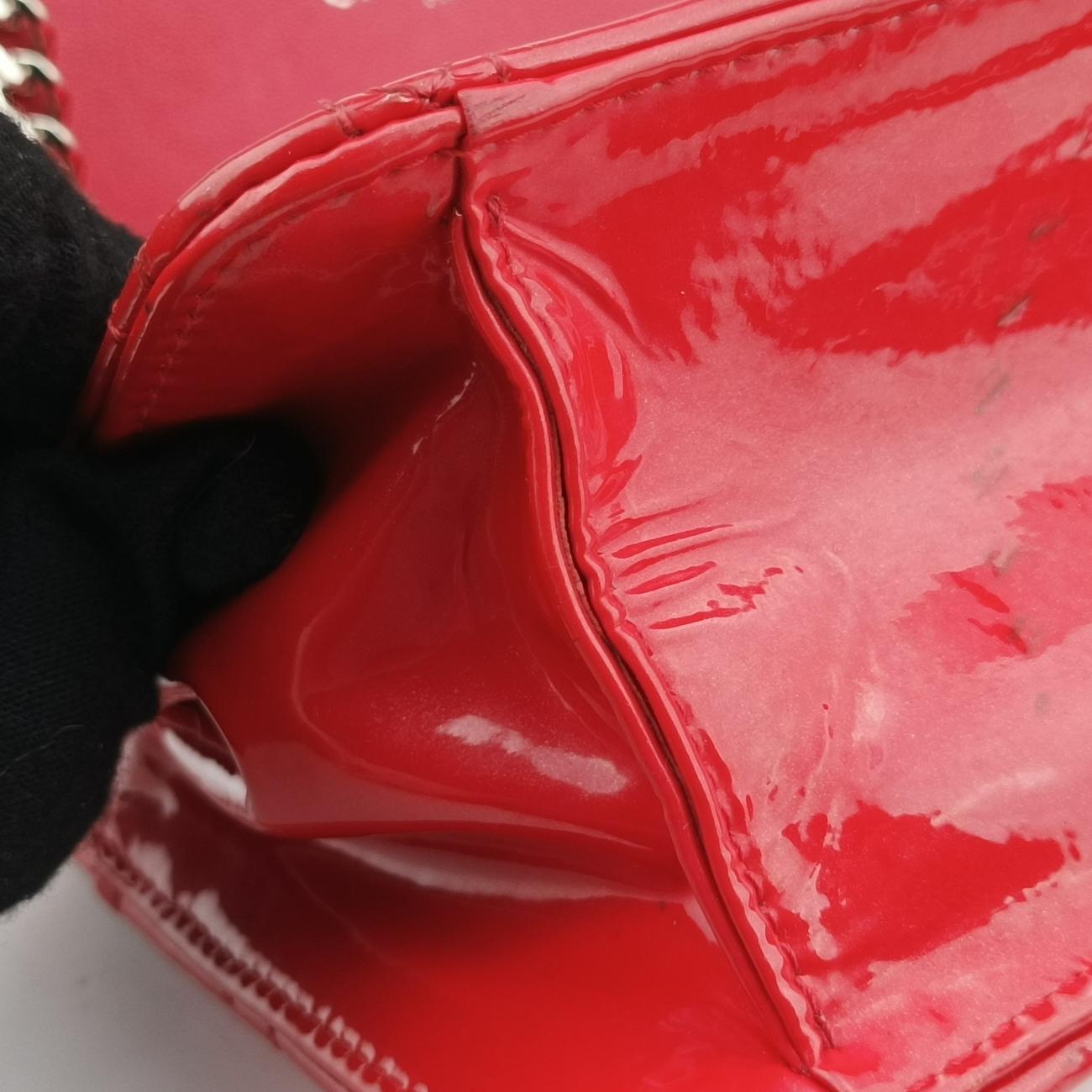 Pre-owned Christian Dior Cannage New Lock Red Enamel  shoulderbag | stylenewstar