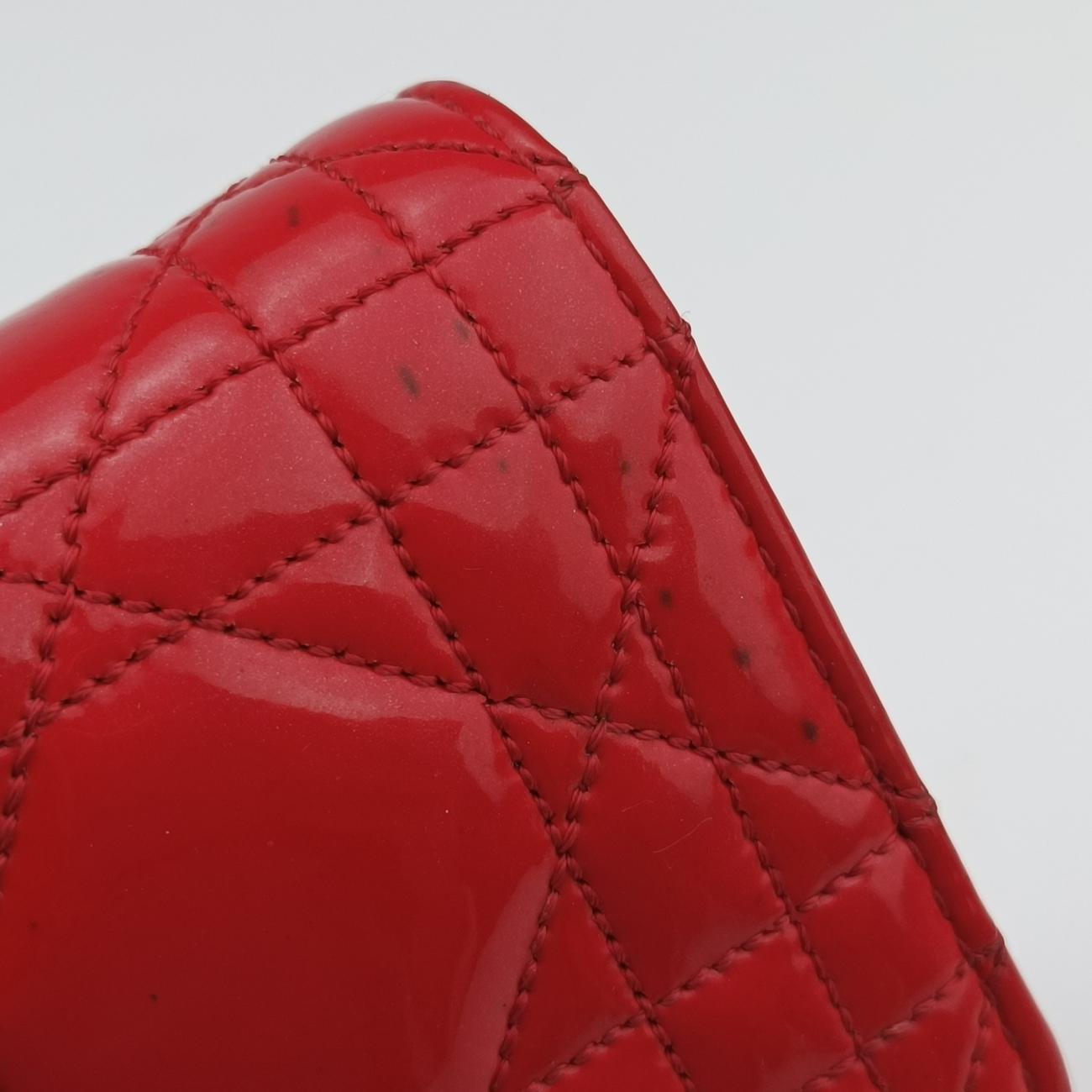 Pre-owned Christian Dior Cannage New Lock Red Enamel  shoulderbag | stylenewstar