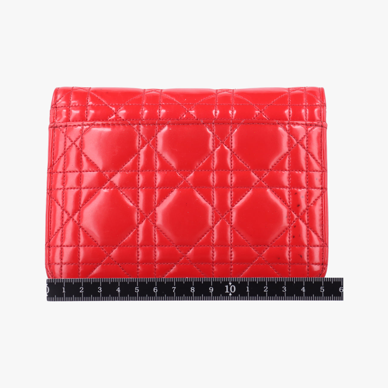 Pre-owned Christian Dior Cannage New Lock Red Enamel  shoulderbag | stylenewstar