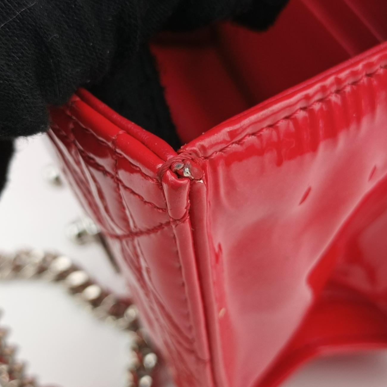 Pre-owned Christian Dior Cannage New Lock Red Enamel  shoulderbag | stylenewstar