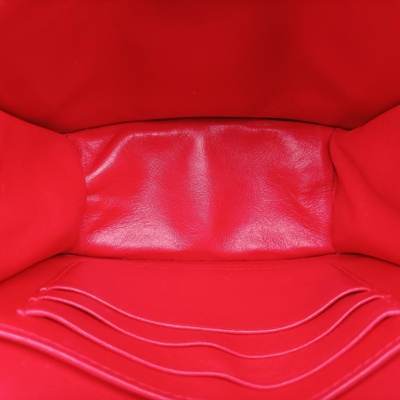 Pre-owned Christian Dior Cannage New Lock Red Enamel  shoulderbag | stylenewstar