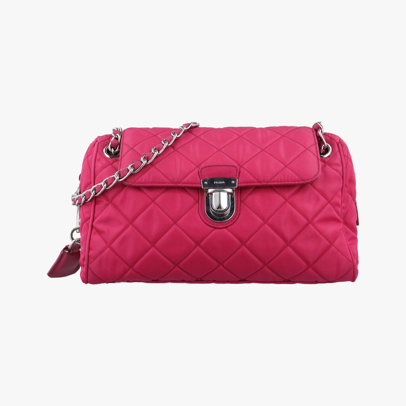 Pre-owned Prada Stitched quilting Rose nylon BR4965 shoulderbag | stylenewstar