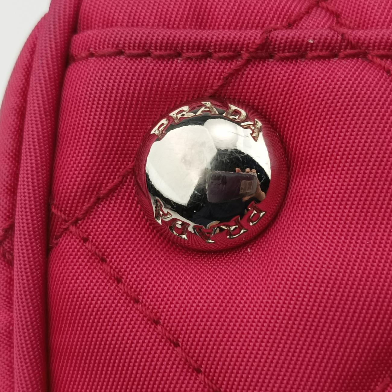 Pre-owned Prada Stitched quilting Rose nylon BR4965 shoulderbag | stylenewstar