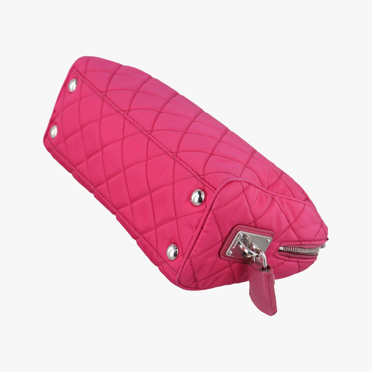 Pre-owned Prada Stitched quilting Rose nylon BR4965 shoulderbag | stylenewstar