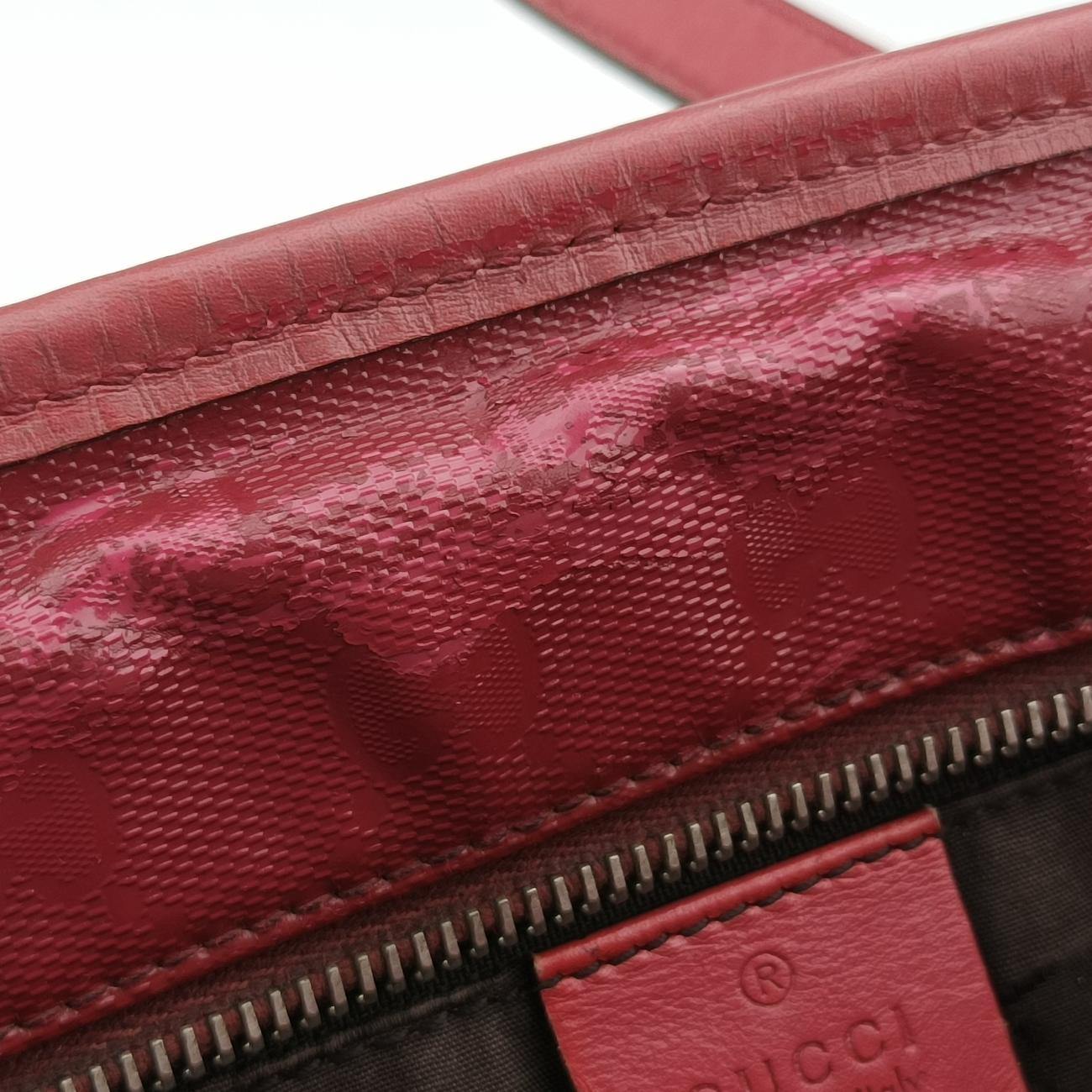 Pre-owned Gucci GG Imprime Red Leather 211138 shoulderbag | stylenewstar