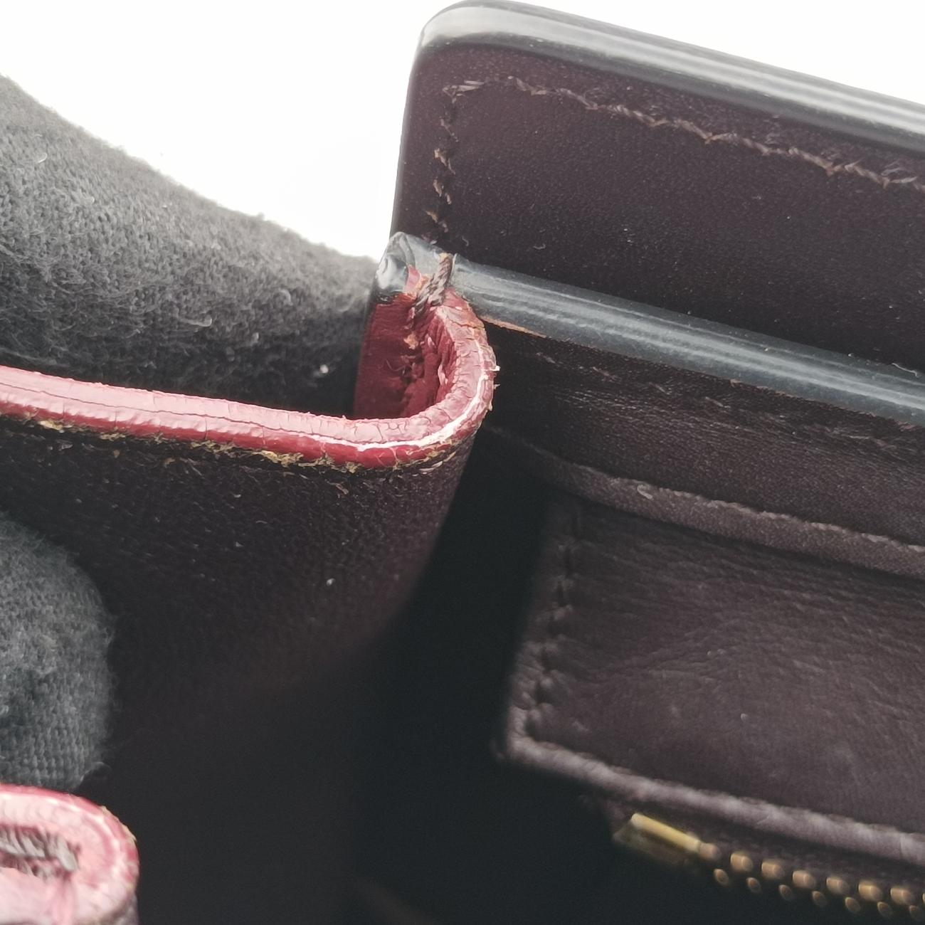 Pre-owned Celine luggage nano shopper Black x Red xBurgundy Leather  shoulderbag | stylenewstar