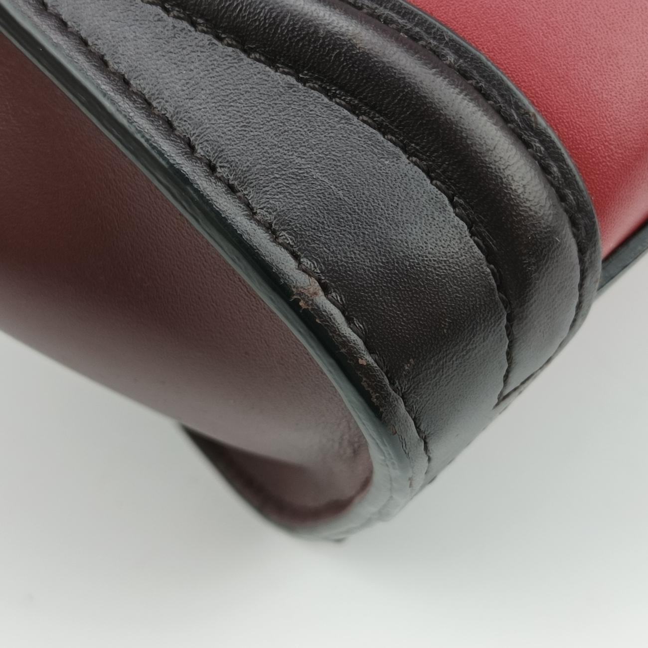 Pre-owned Celine luggage nano shopper Black x Red xBurgundy Leather  shoulderbag | stylenewstar