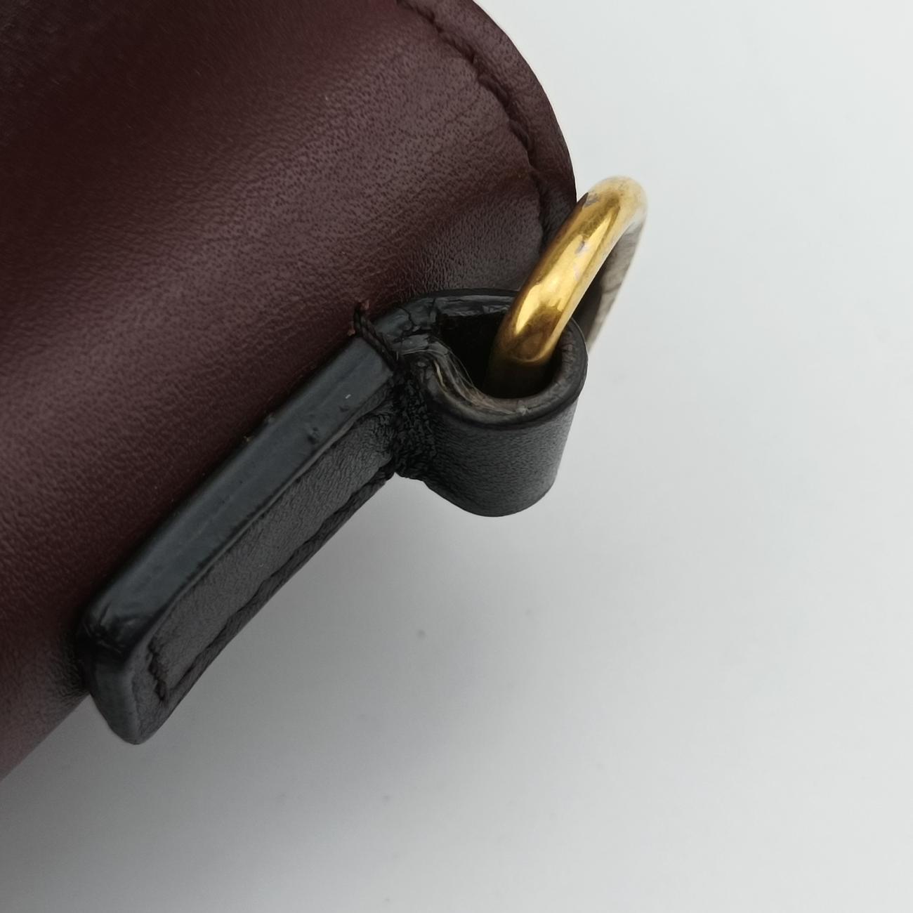 Pre-owned Celine luggage nano shopper Black x Red xBurgundy Leather  shoulderbag | stylenewstar