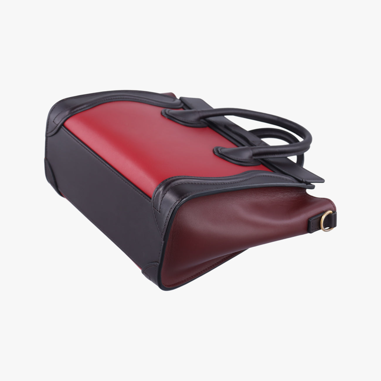 Pre-owned Celine luggage nano shopper Black x Red xBurgundy Leather  shoulderbag | stylenewstar