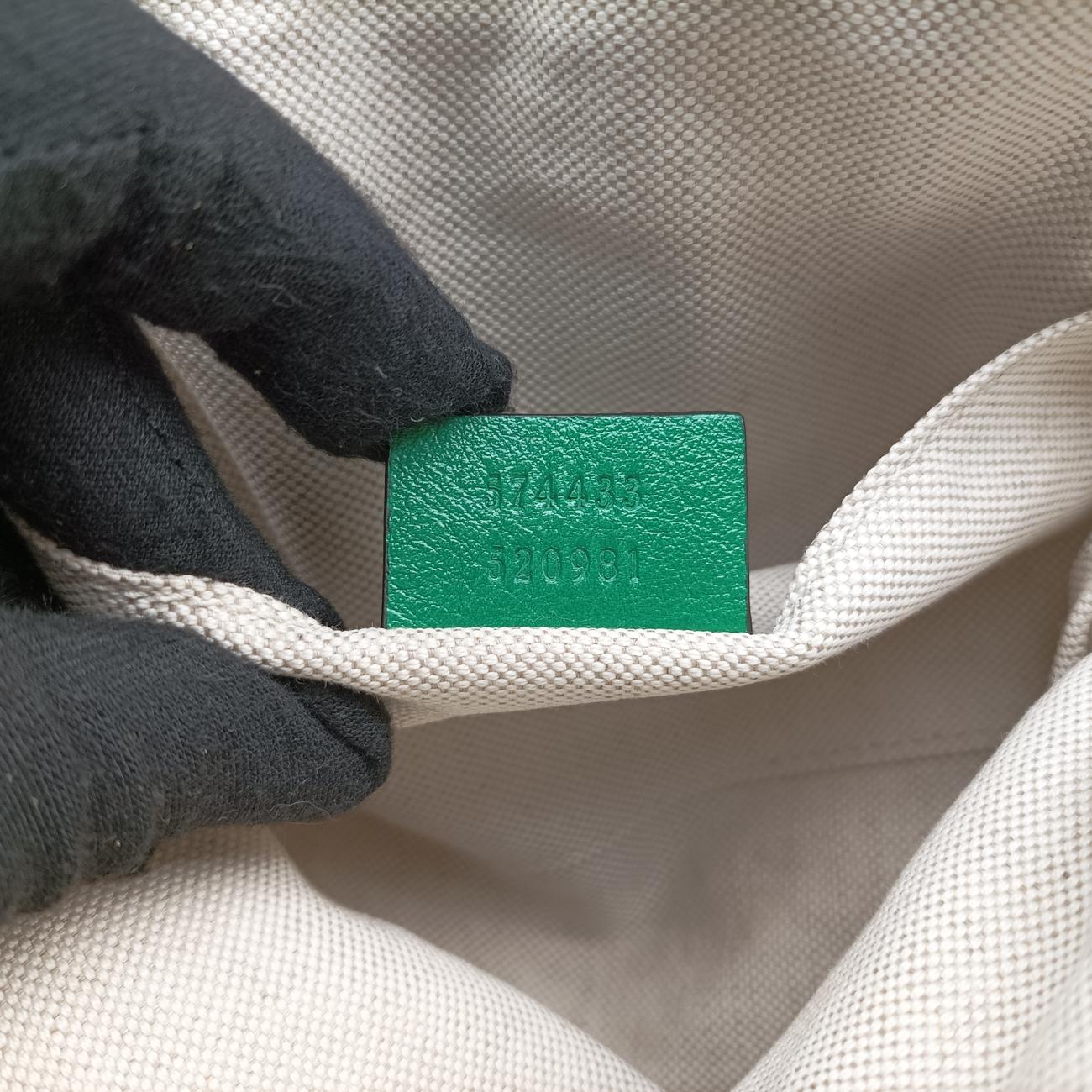 Pre-owned Gucci GG Marmont Beige×Multicolour straw 574433 shoulderbag | stylenewstar