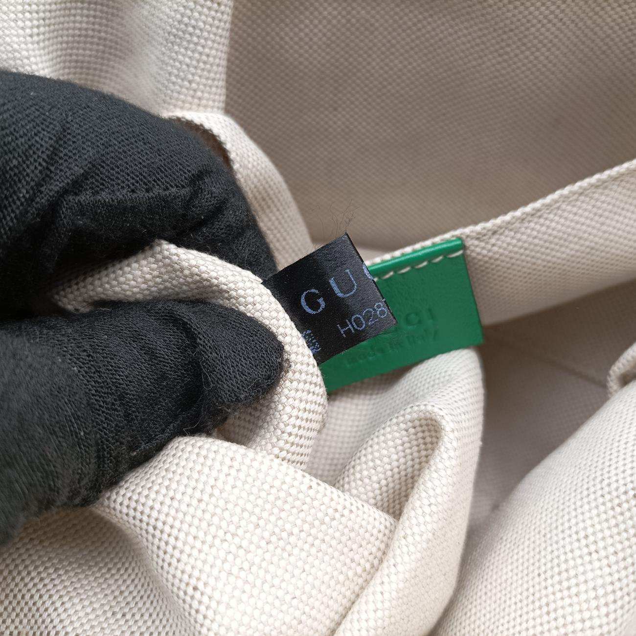 Pre-owned Gucci GG Marmont Beige×Multicolour straw 574433 shoulderbag | stylenewstar