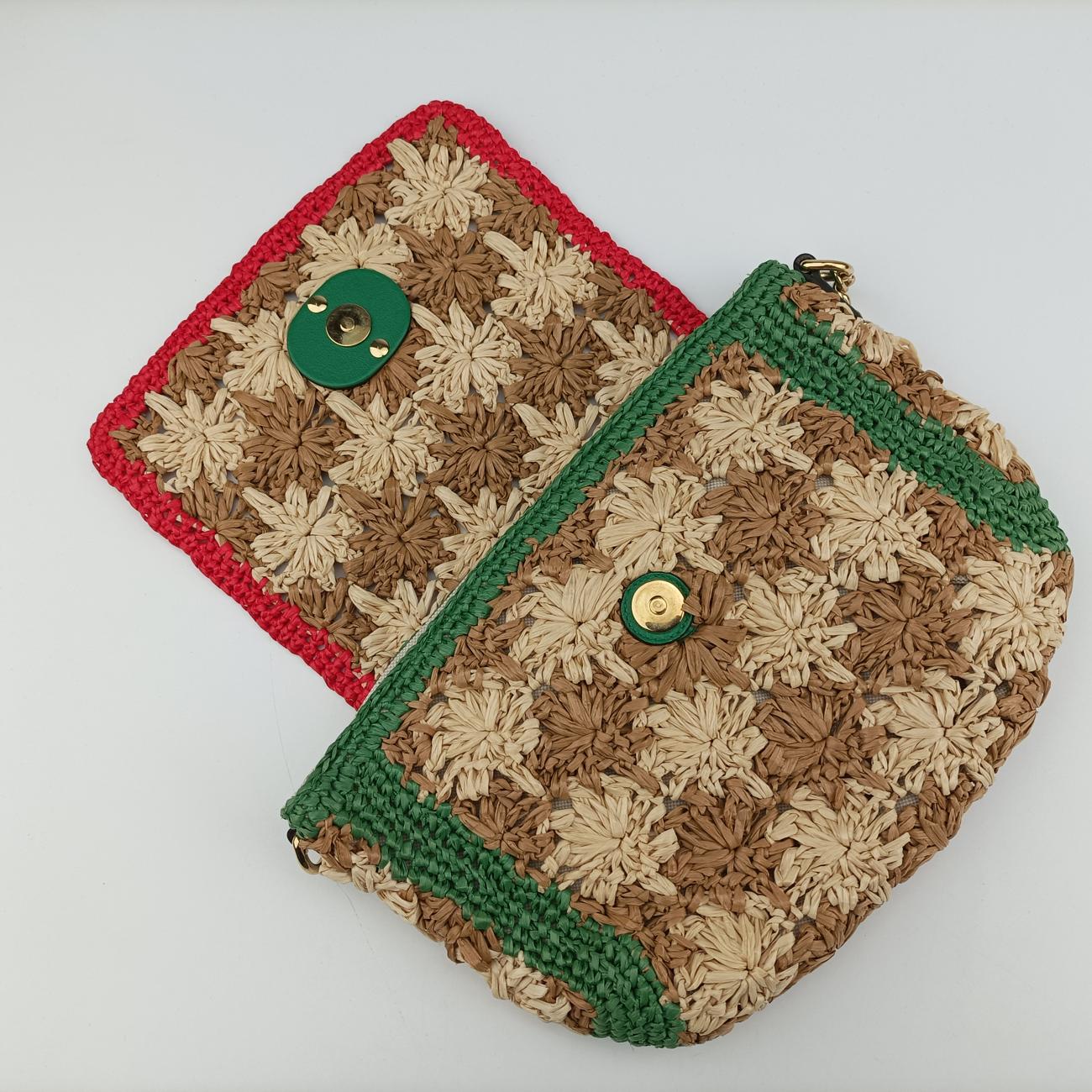 Pre-owned Gucci GG Marmont Beige×Multicolour straw 574433 shoulderbag | stylenewstar