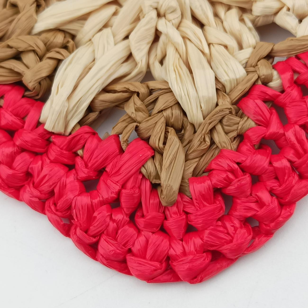 Pre-owned Gucci GG Marmont Beige×Multicolour straw 574433 shoulderbag | stylenewstar