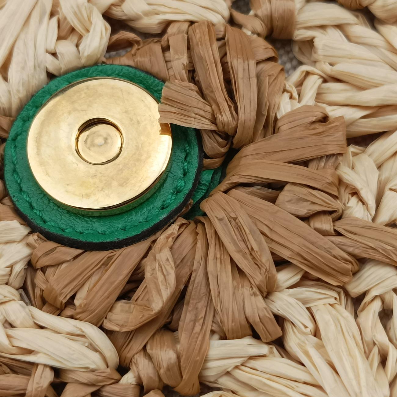 Pre-owned Gucci GG Marmont Beige×Multicolour straw 574433 shoulderbag | stylenewstar