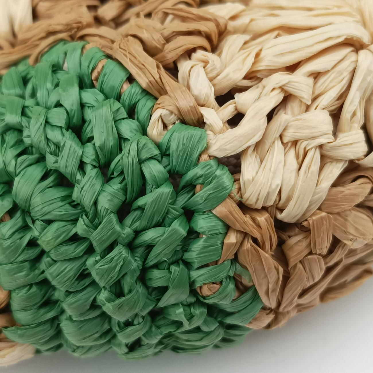 Pre-owned Gucci GG Marmont Beige×Multicolour straw 574433 shoulderbag | stylenewstar