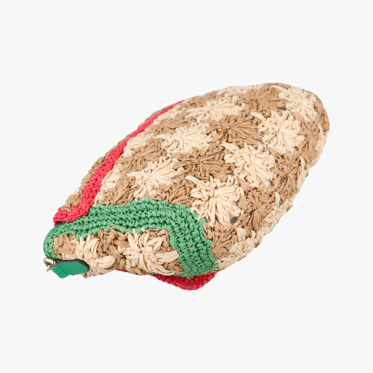 Pre-owned Gucci GG Marmont Beige×Multicolour straw 574433 shoulderbag | stylenewstar