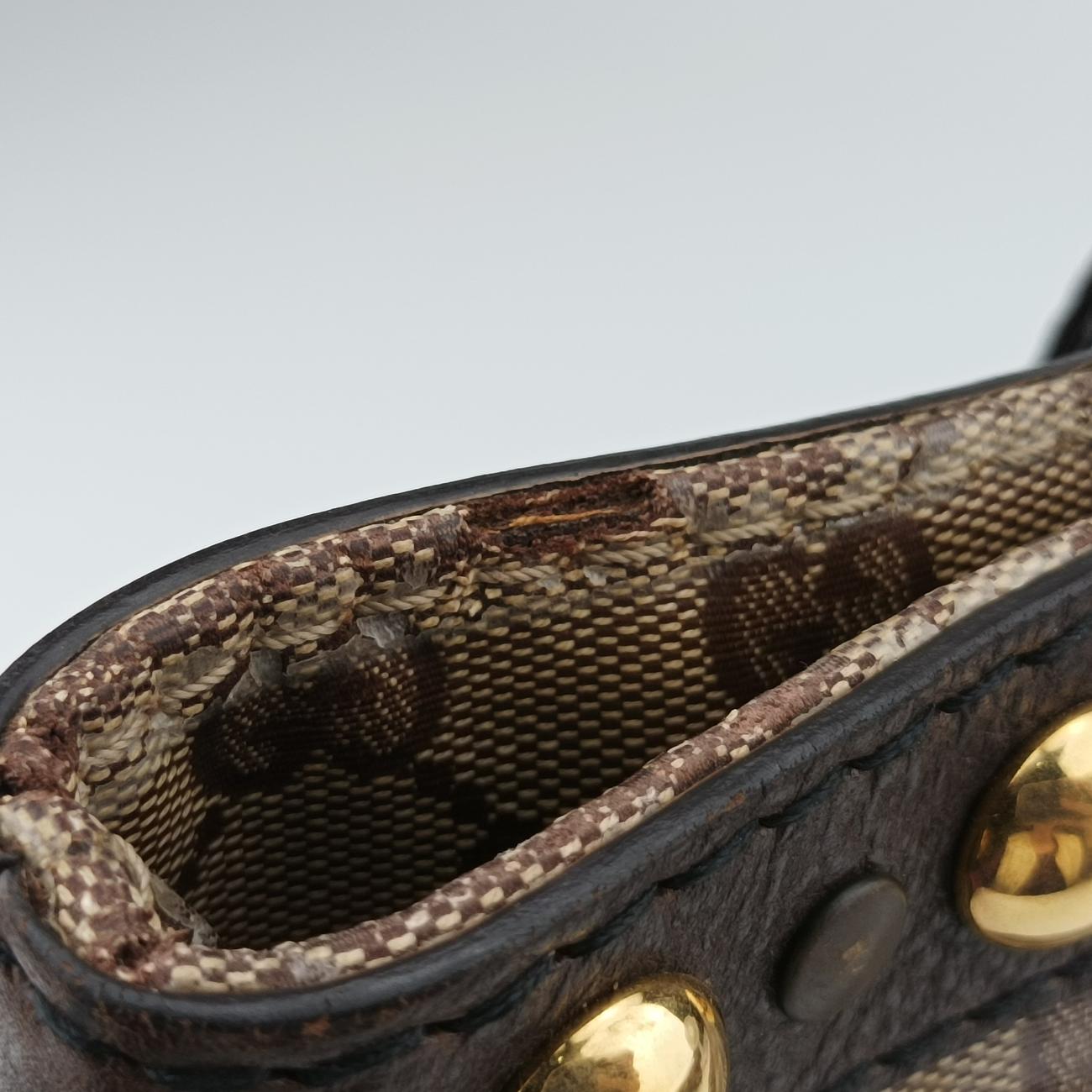 Secondhand Gucci GG Crystal Brown canvas 207291 handbag | stylenewstar