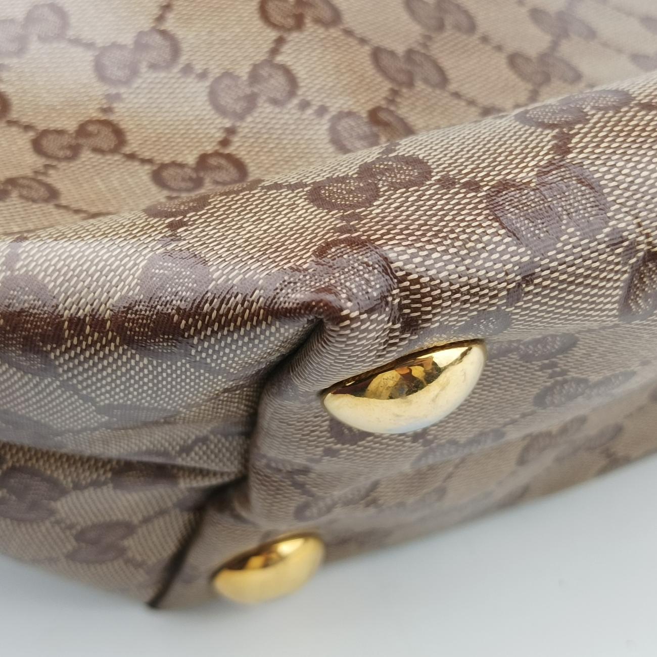 Secondhand Gucci GG Crystal Brown canvas 207291 handbag | stylenewstar