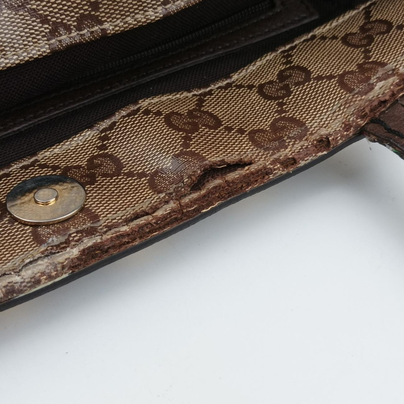 Secondhand Gucci GG Crystal Brown canvas 207291 handbag | stylenewstar