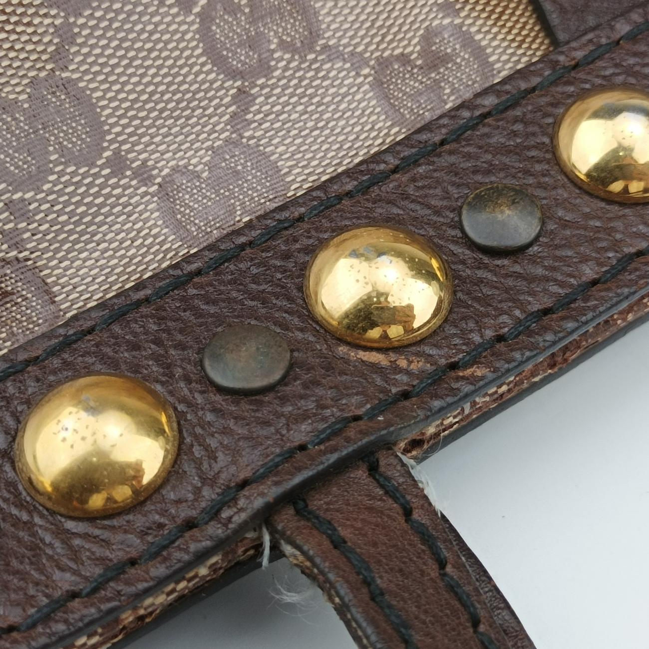 Secondhand Gucci GG Crystal Brown canvas 207291 handbag | stylenewstar