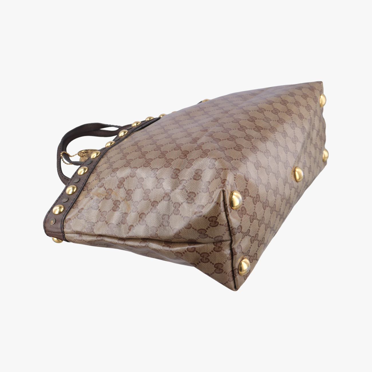 Secondhand Gucci GG Crystal Brown canvas 207291 handbag | stylenewstar