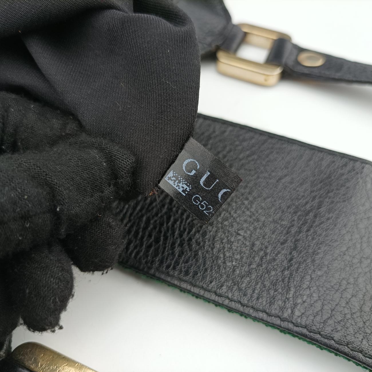 Pre-owned Gucci GG canvas Black x Red x Green canvas 211936 handbag | stylenewstar