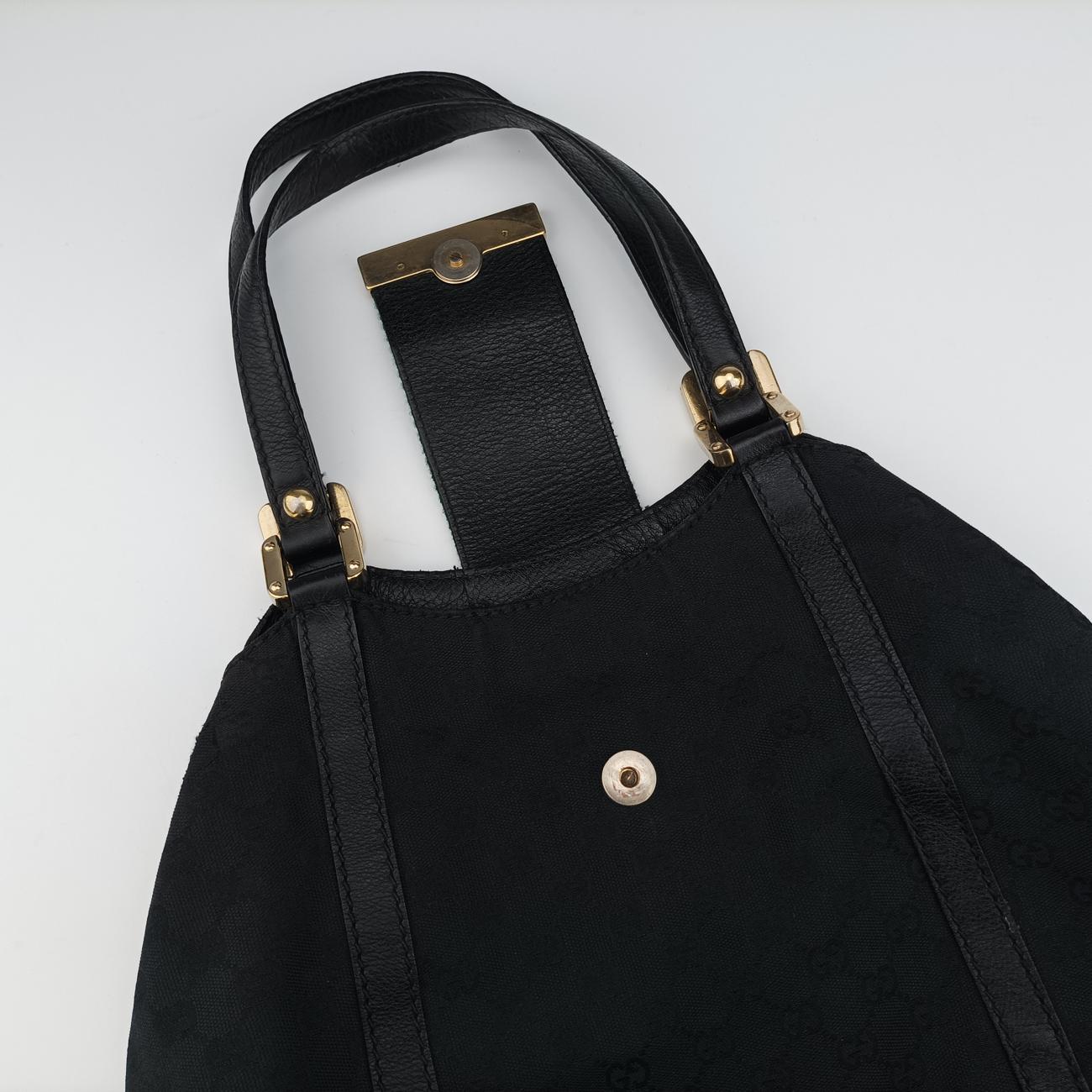 Pre-owned Gucci GG canvas Black x Red x Green canvas 211936 handbag | stylenewstar