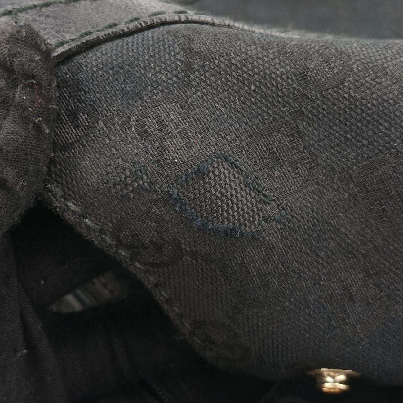 Pre-owned Gucci GG canvas Black x Red x Green canvas 211936 handbag | stylenewstar