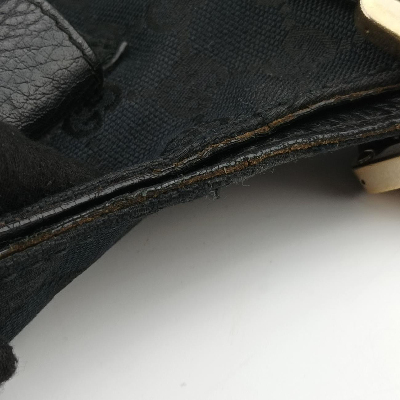 Pre-owned Gucci GG canvas Black x Red x Green canvas 211936 handbag | stylenewstar