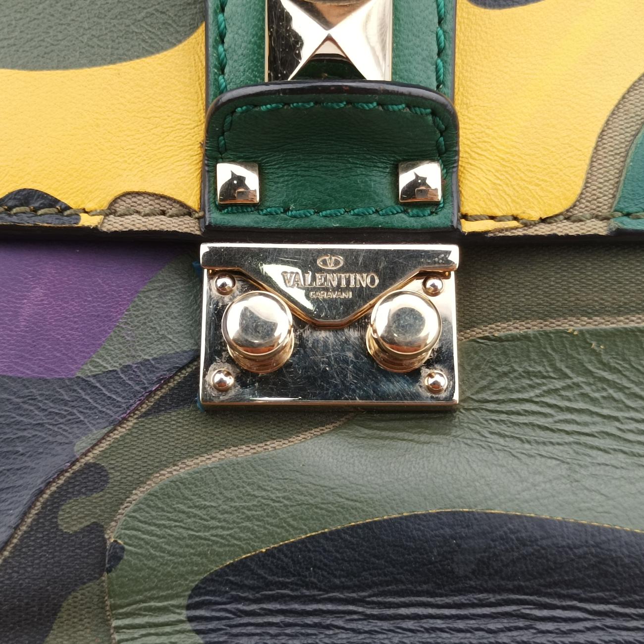 Pre-owned Valentino Rockstud Glam Lock Multicolour leather  shoulderbag | stylenewstar