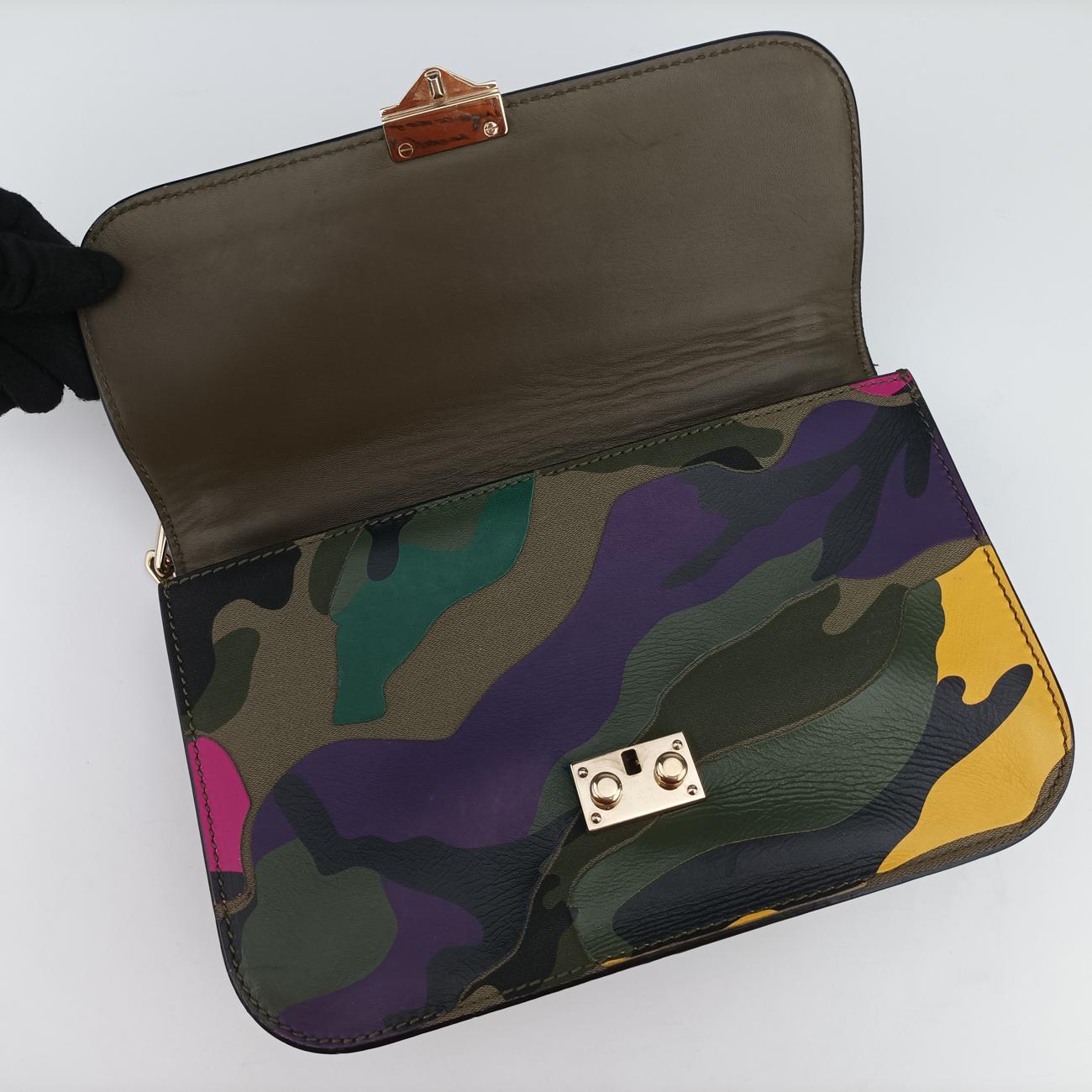 Pre-owned Valentino Rockstud Glam Lock Multicolour leather  shoulderbag | stylenewstar