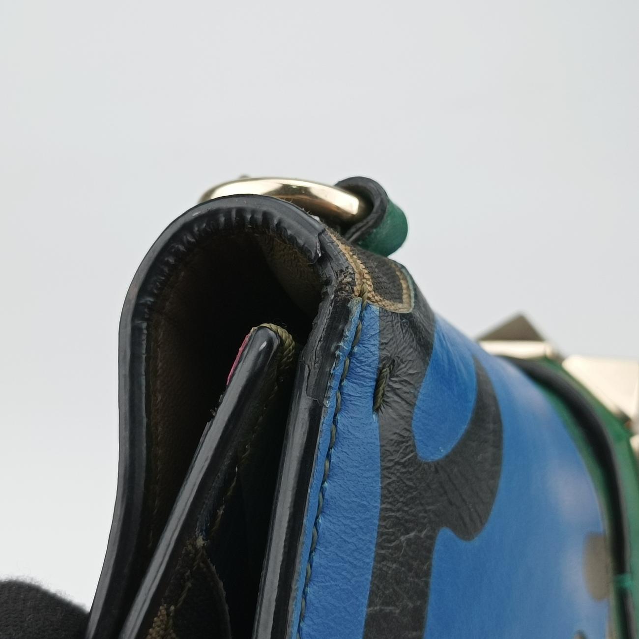 Pre-owned Valentino Rockstud Glam Lock Multicolour leather  shoulderbag | stylenewstar