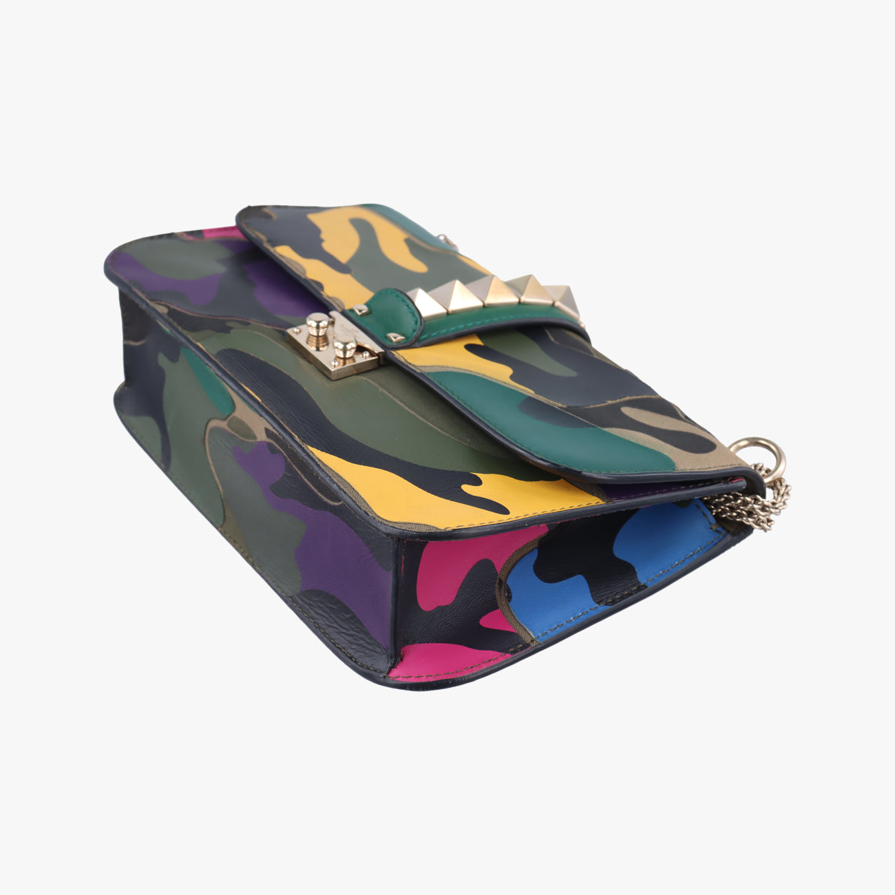 Pre-owned Valentino Rockstud Glam Lock Multicolour leather  shoulderbag | stylenewstar