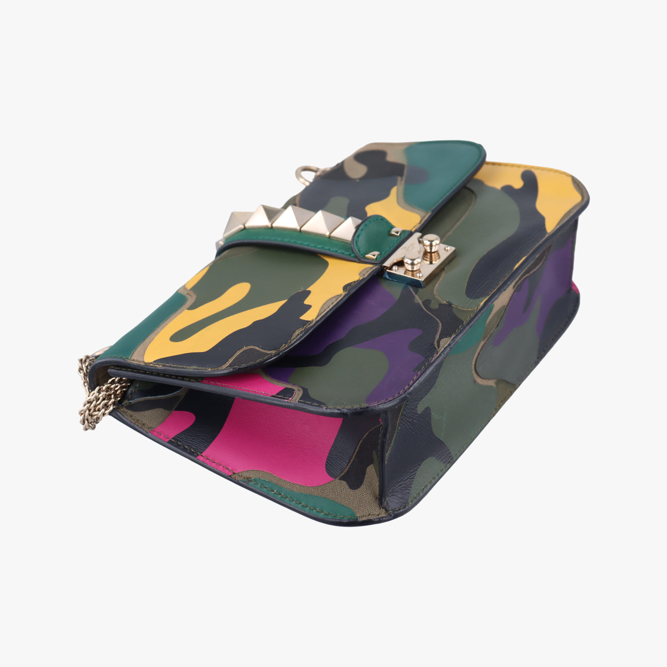 Pre-owned Valentino Rockstud Glam Lock Multicolour leather  shoulderbag | stylenewstar