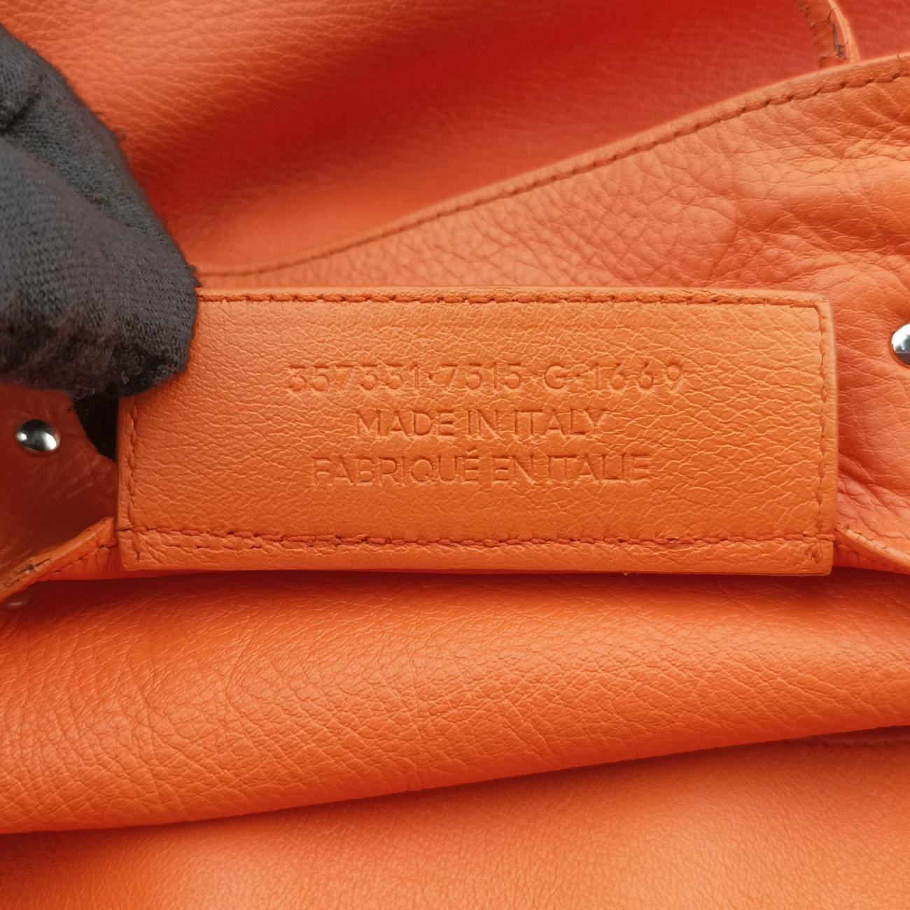 Pre-owned Balenciaga Quilted Papier A4 Tote Orange lambskin  handbag | stylenewstar