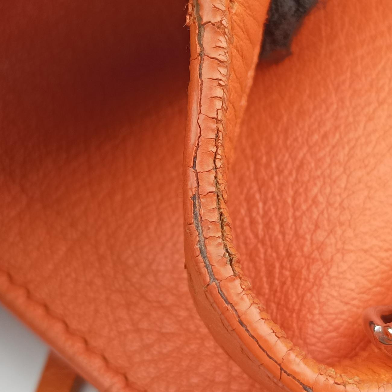 Pre-owned Balenciaga Quilted Papier A4 Tote Orange lambskin  handbag | stylenewstar