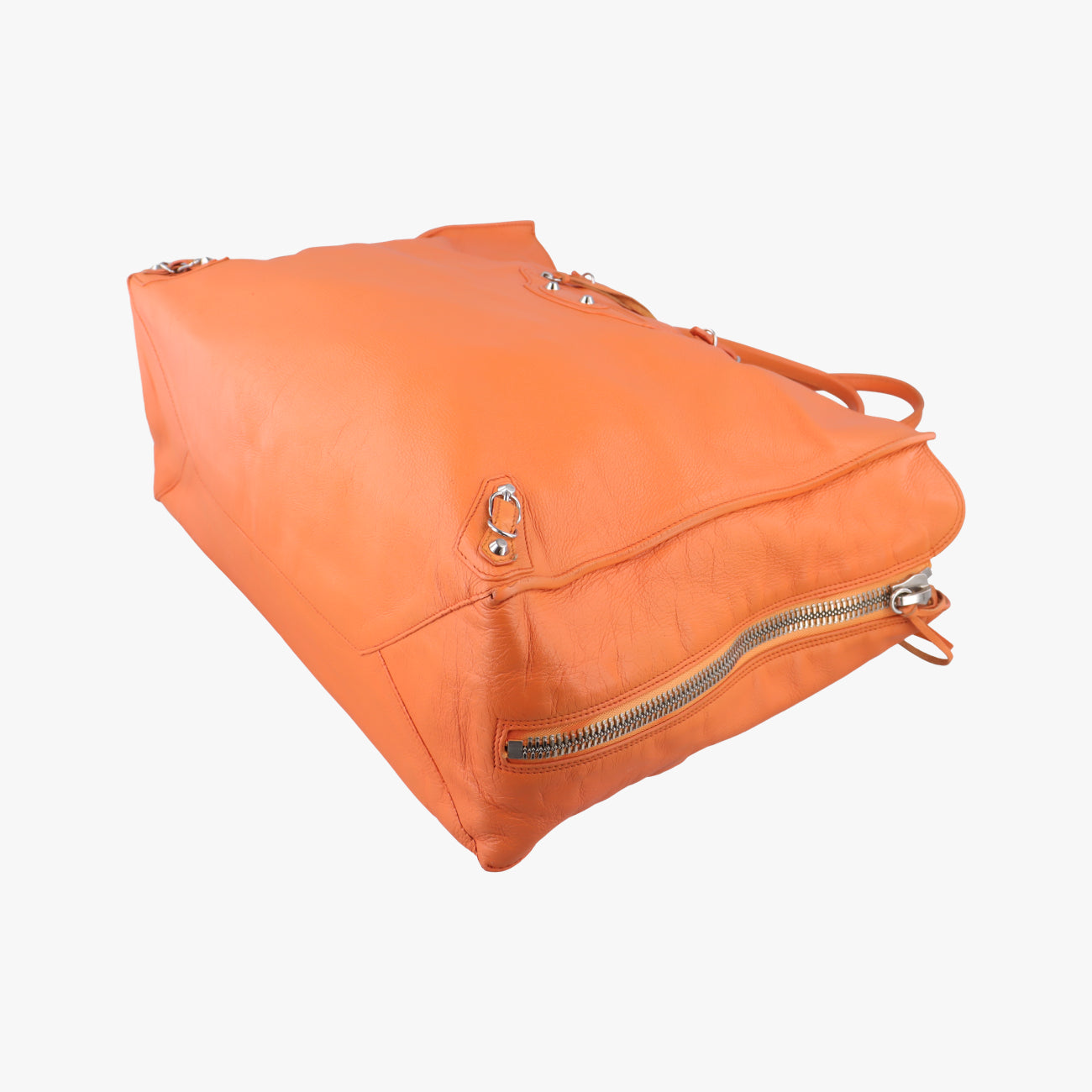 Pre-owned Balenciaga Quilted Papier A4 Tote Orange lambskin  handbag | stylenewstar