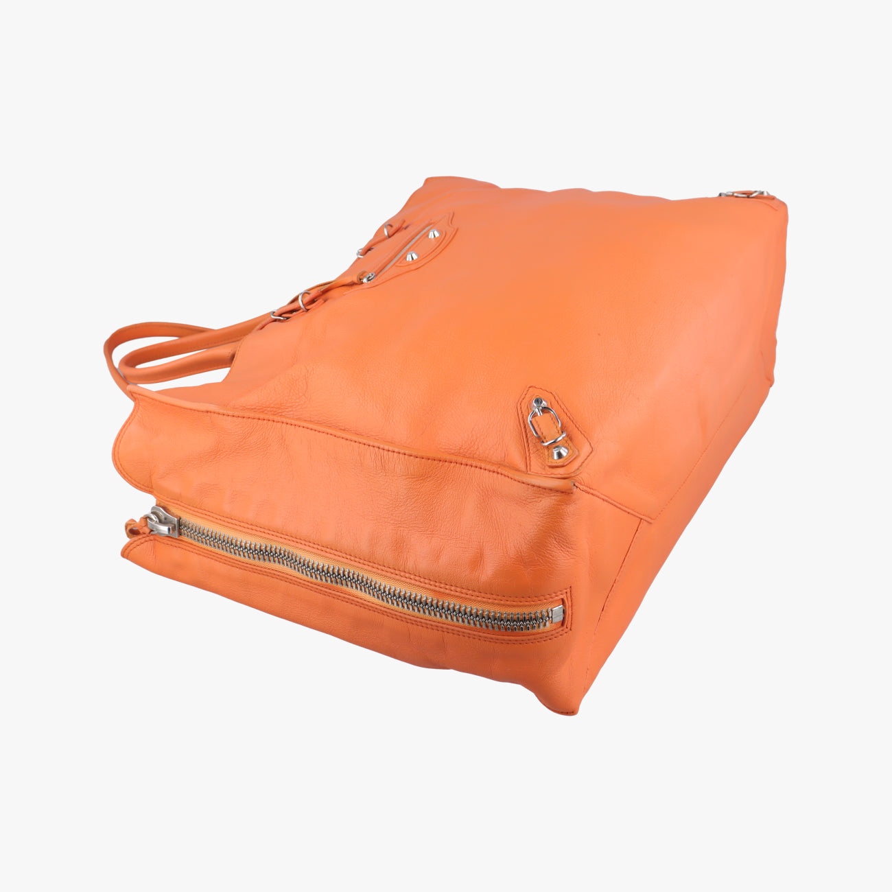 Pre-owned Balenciaga Quilted Papier A4 Tote Orange lambskin  handbag | stylenewstar