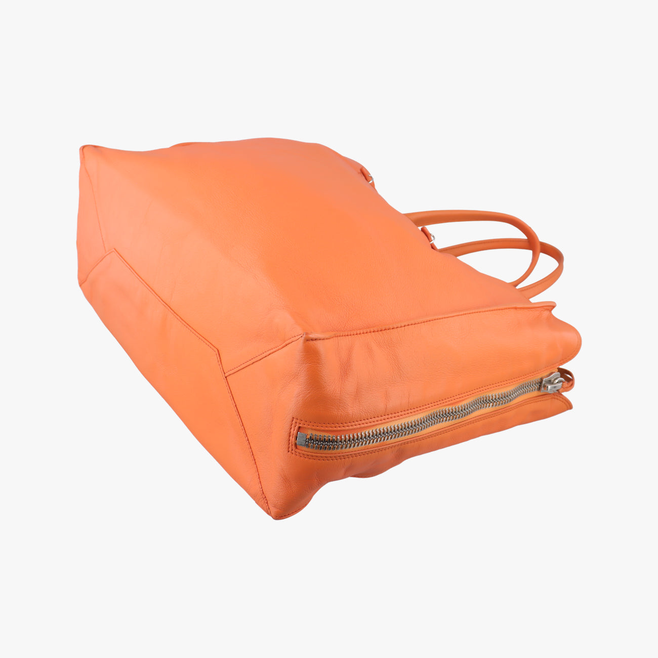 Pre-owned Balenciaga Quilted Papier A4 Tote Orange lambskin  handbag | stylenewstar