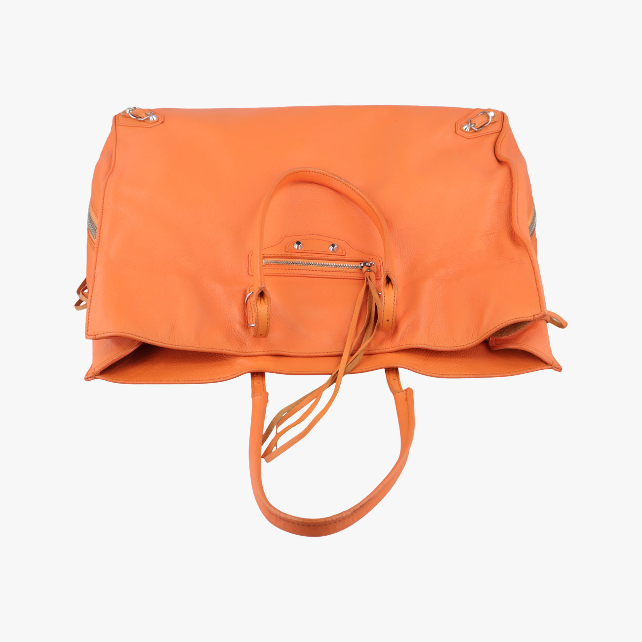 Pre-owned Balenciaga Quilted Papier A4 Tote Orange lambskin  handbag | stylenewstar