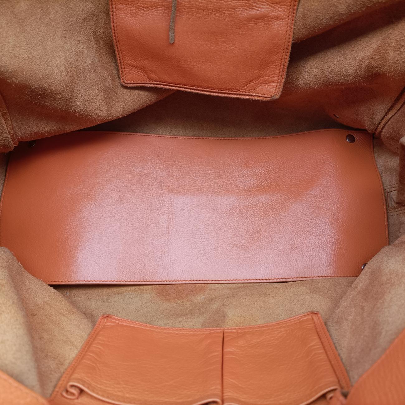 Pre-owned Balenciaga Quilted Papier A4 Tote Orange lambskin  handbag | stylenewstar