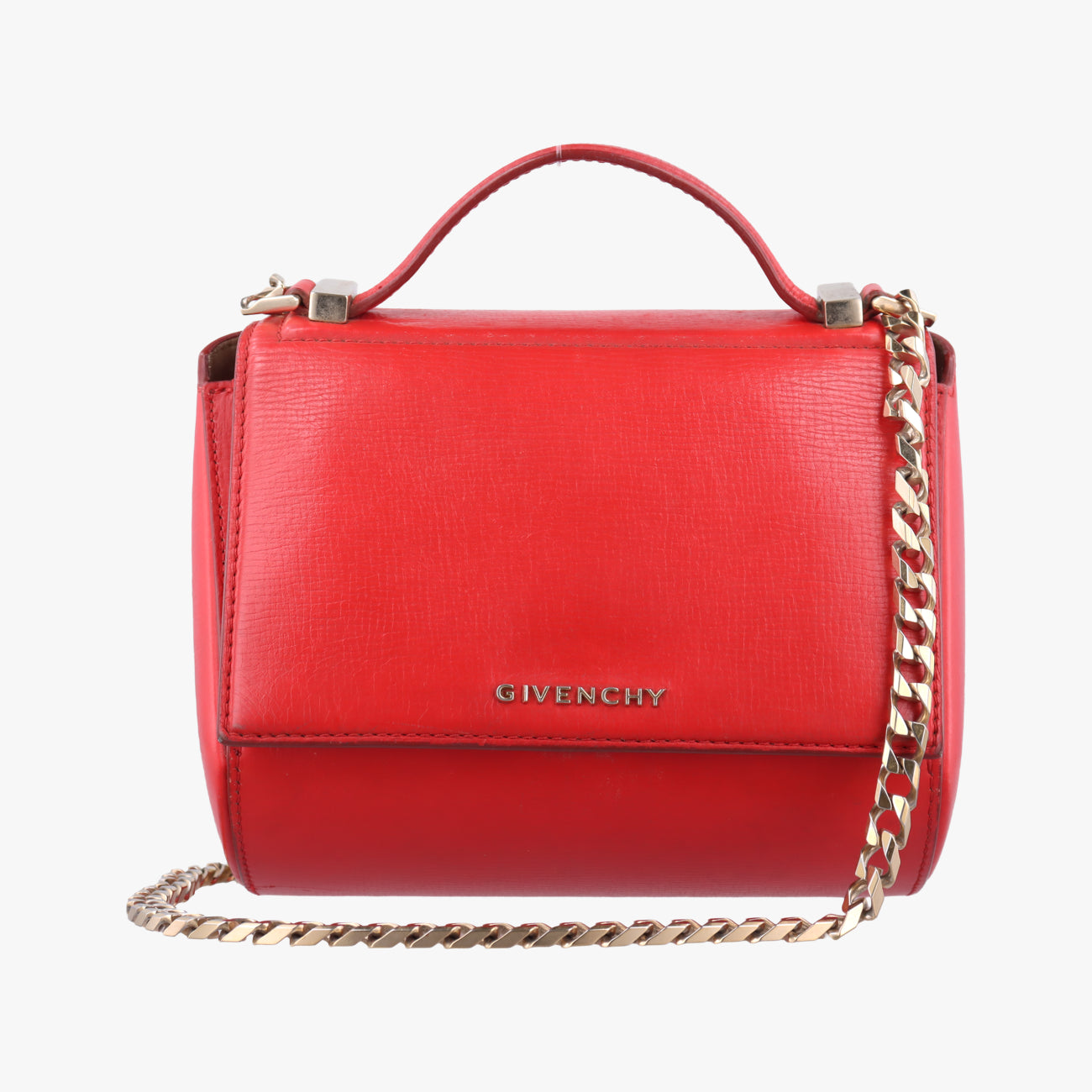 Pre-owned Givenchy Pandora Red Leather  shoulderbag | stylenewstar