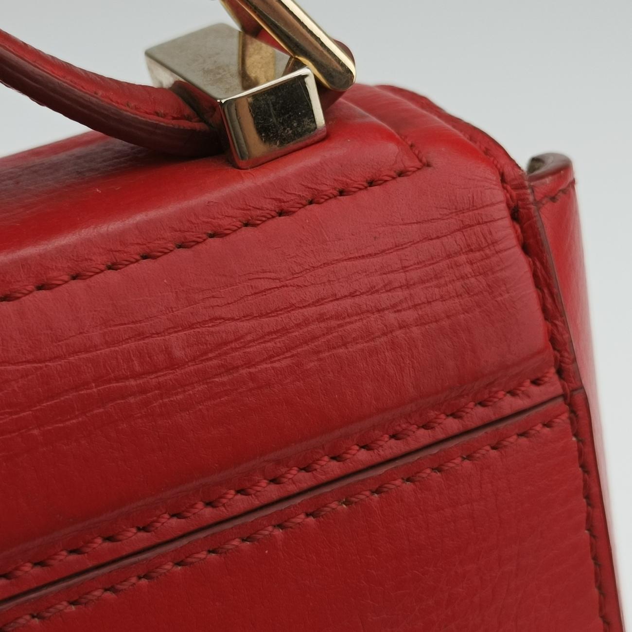 Pre-owned Givenchy Pandora Red Leather  shoulderbag | stylenewstar