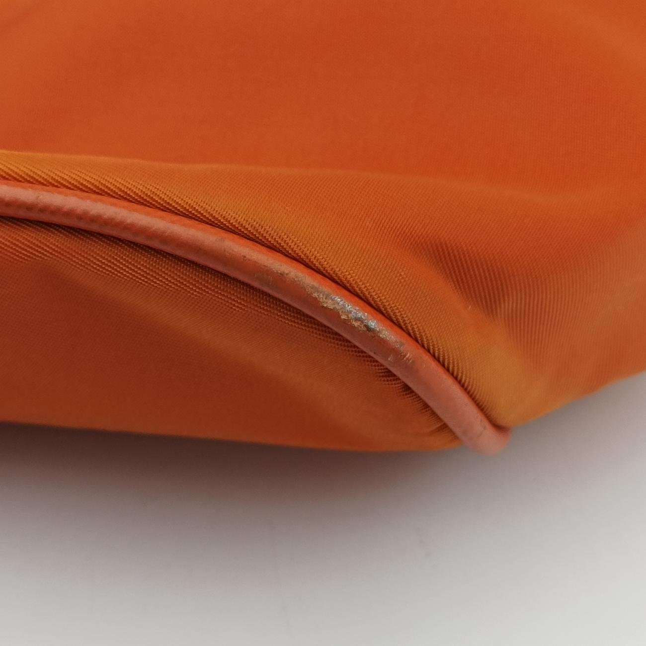 Vintage Prada Triangle Logo Orange nylon  shoulderbag | stylenewstar