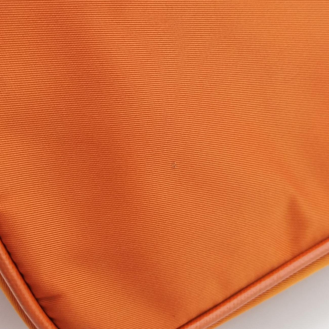 Vintage Prada Triangle Logo Orange nylon  shoulderbag | stylenewstar