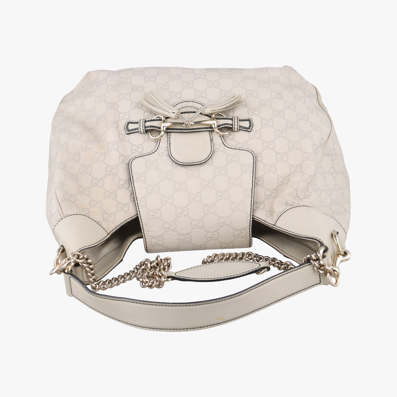 Pre-owned Gucci Emily Hobo Beige Leather 322226 shoulderbag | stylenewstar