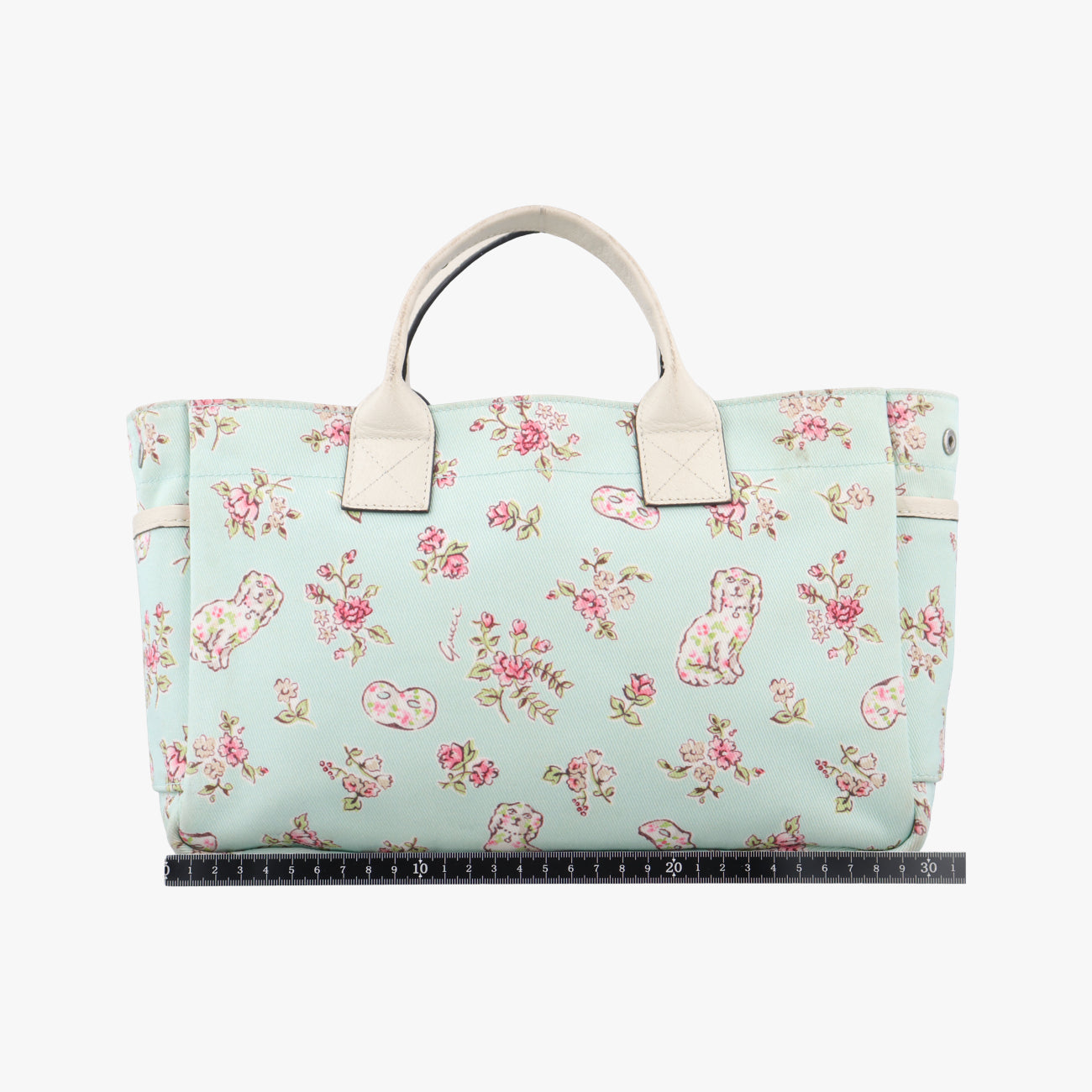 Pre-owned Gucci GG pattern children's handbag Green×Multicolour Canvas×Leather 628159 handbag | stylenewstar